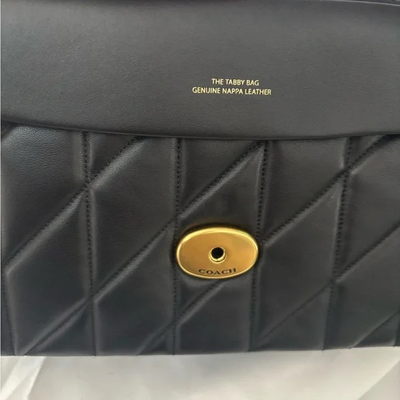 Coach Tabby 33 Quilted Nappa Leather Black With Gold Hardware Shoulder Bag - Picture 9 of 13